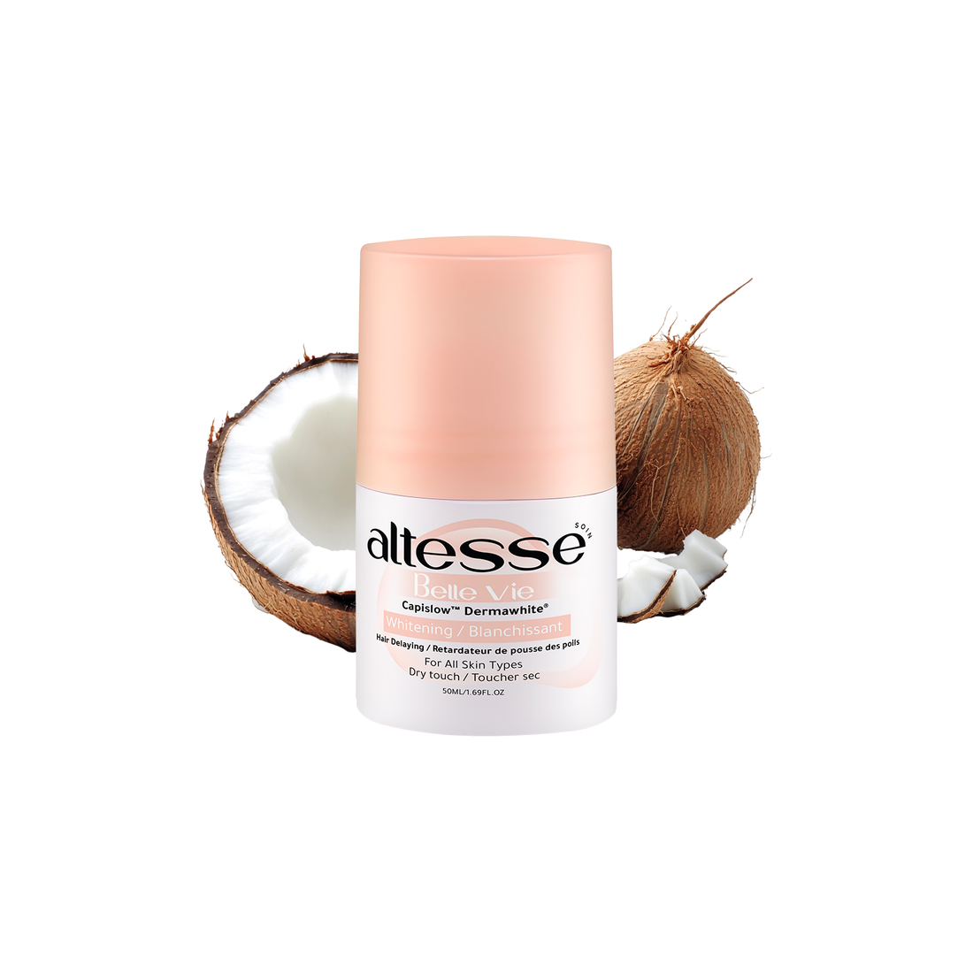 Whitening and Hair Delaying Roll-On Deodorant  Belle vie 50Ml (Coconut and Oud scent)